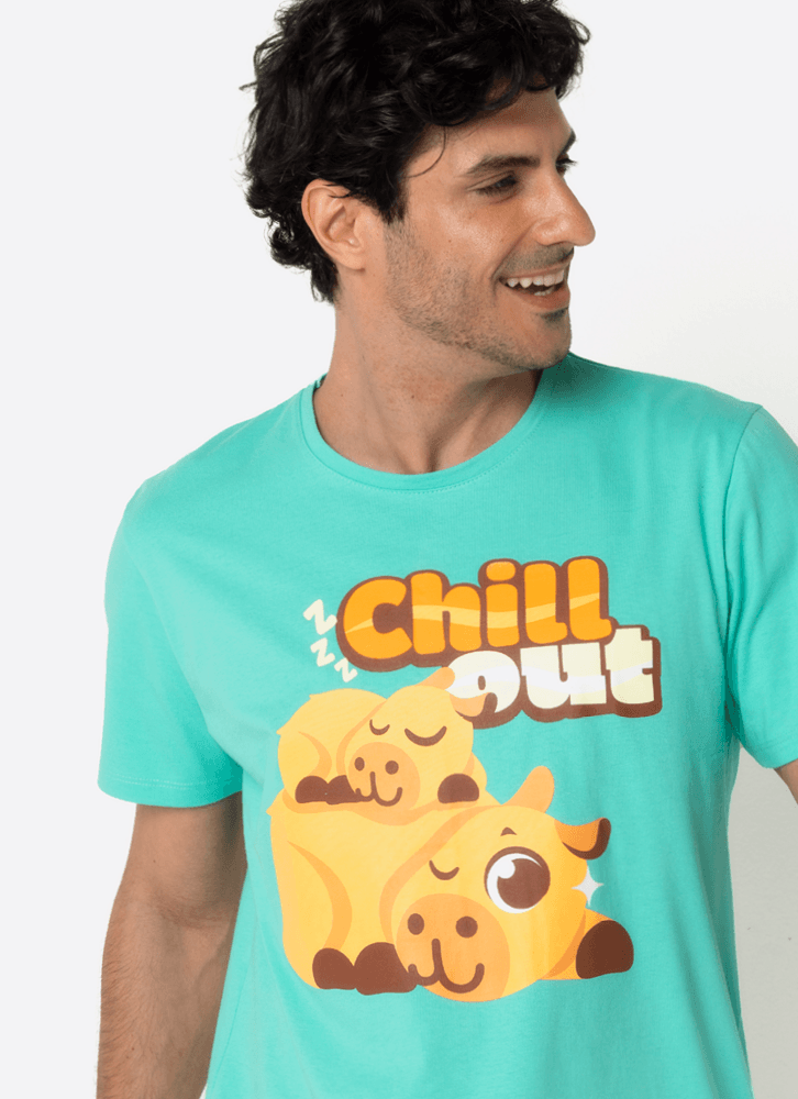 Pijama-Manga-Curta-Algodao-Masculino-Capivara-Vibes