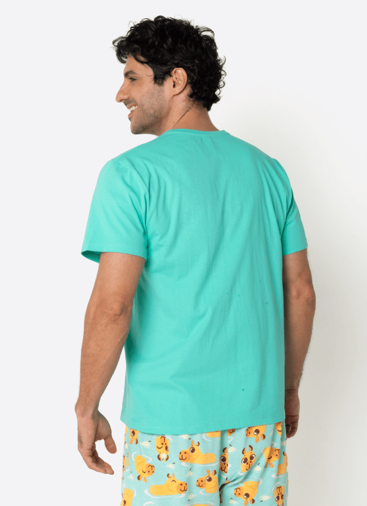 Pijama-Manga-Curta-Algodao-Masculino-Capivara-Vibes
