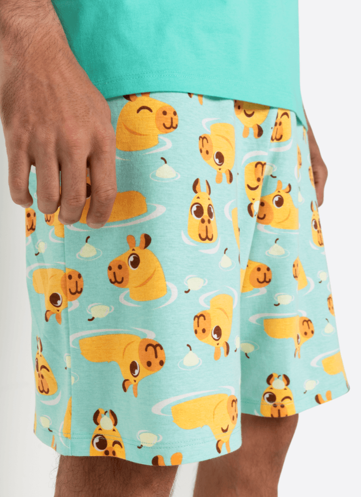Pijama-Manga-Curta-Algodao-Masculino-Capivara-Vibes