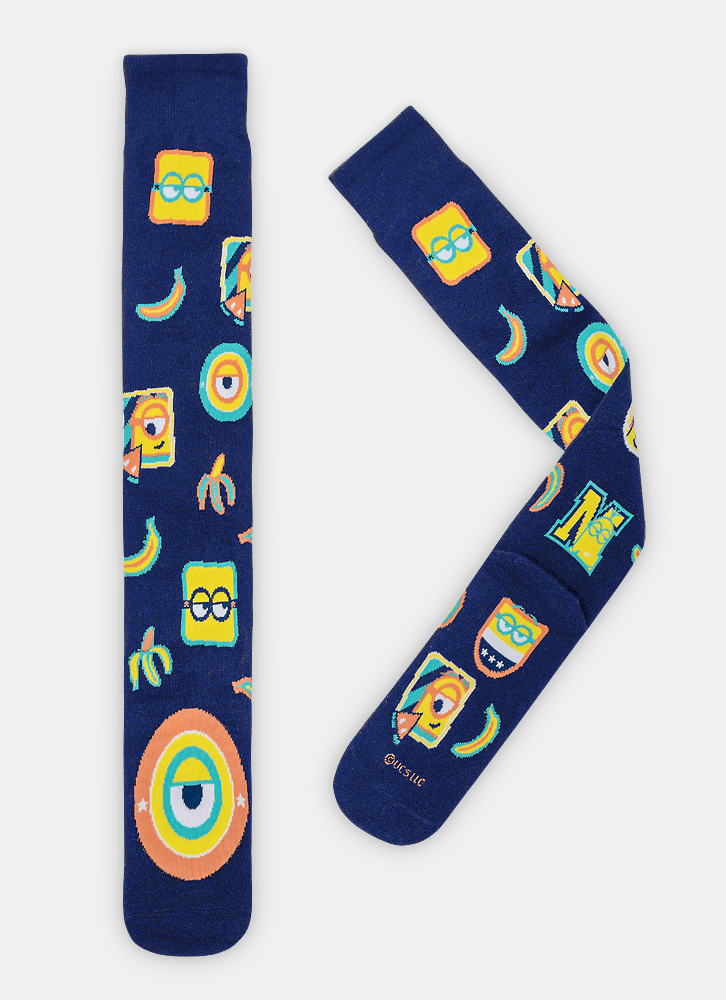 Meia-Cano-3-4-Unissex-Minions