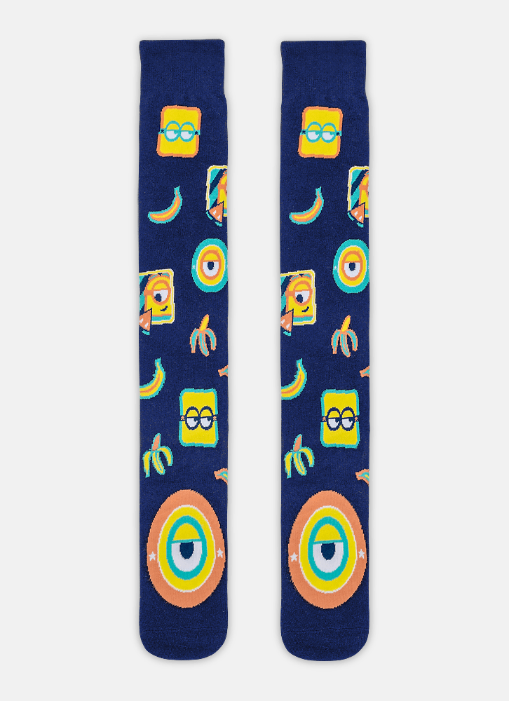 Meia-Cano-3-4-Unissex-Minions