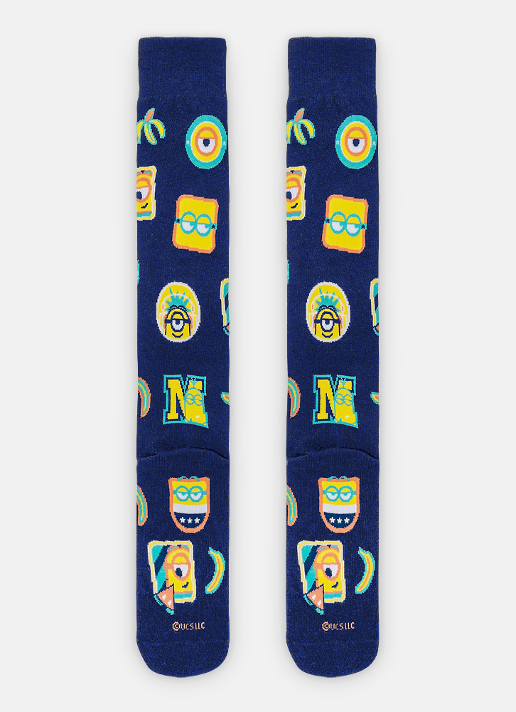 Meia-Cano-3-4-Unissex-Minions