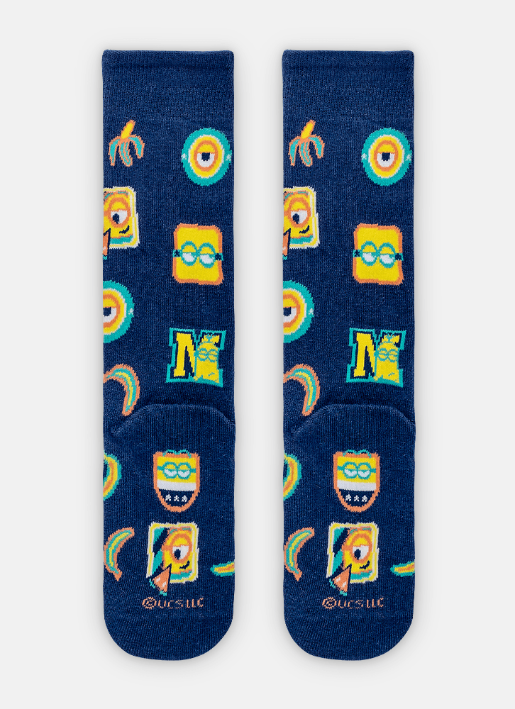Meia-Cano-3-4-Unissex-Minions