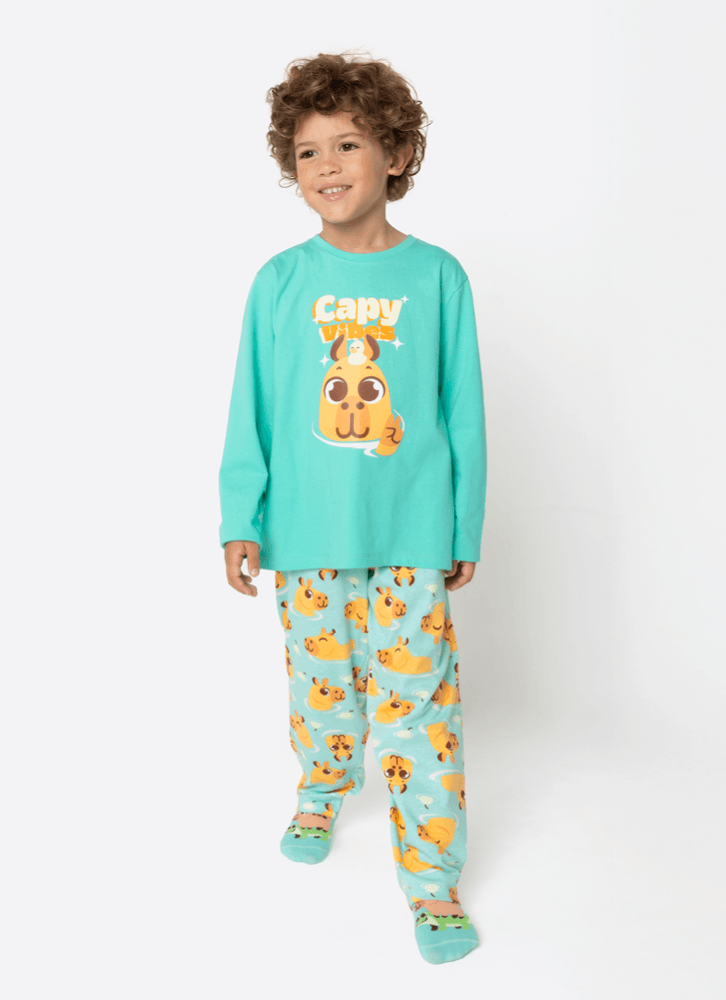 Pijama-Manga-Longa-Algodao-Menino-Capivara-Vibes