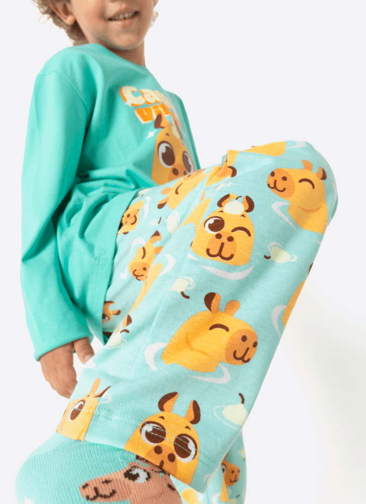Pijama-Manga-Longa-Algodao-Menino-Capivara-Vibes