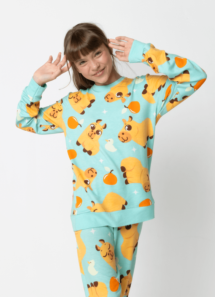 Pijama-Manga-Longa-Viscolycra-Unissex-Teen-Capivara-Vibes