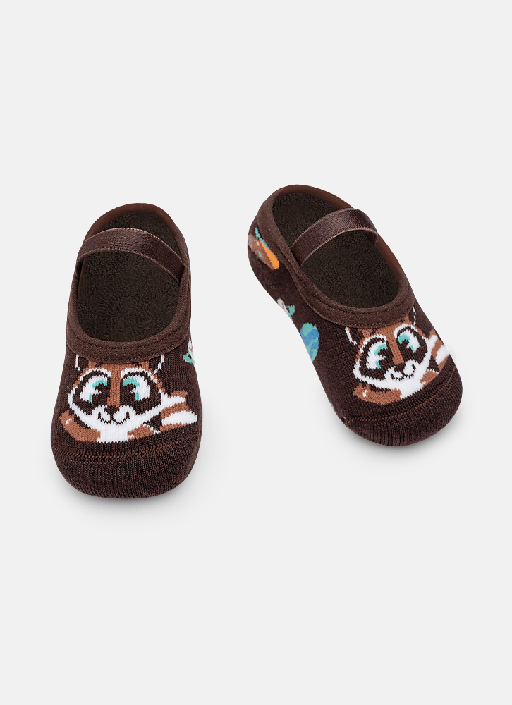 Meia-Sapatilha-Antiderrapante-Bebe-Menino-Guaxinim-Chocolate