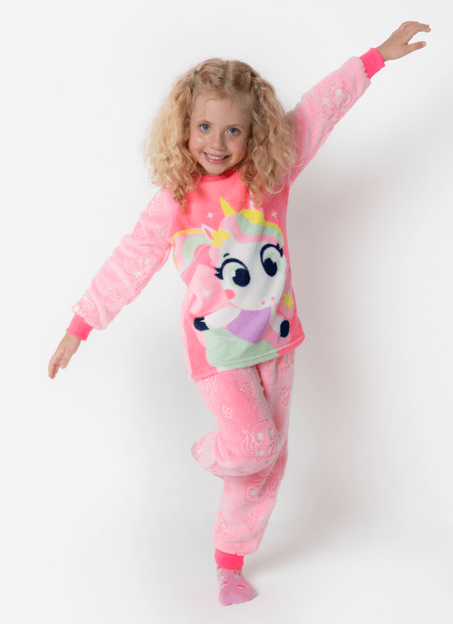 Pijama Manga Longa Soft Menina Unicórnio Encantado