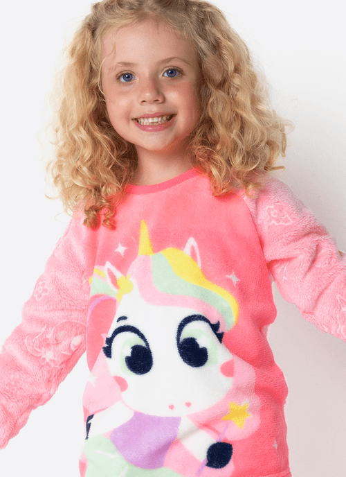 Pijama Manga Longa Soft Menina Unicórnio Encantado