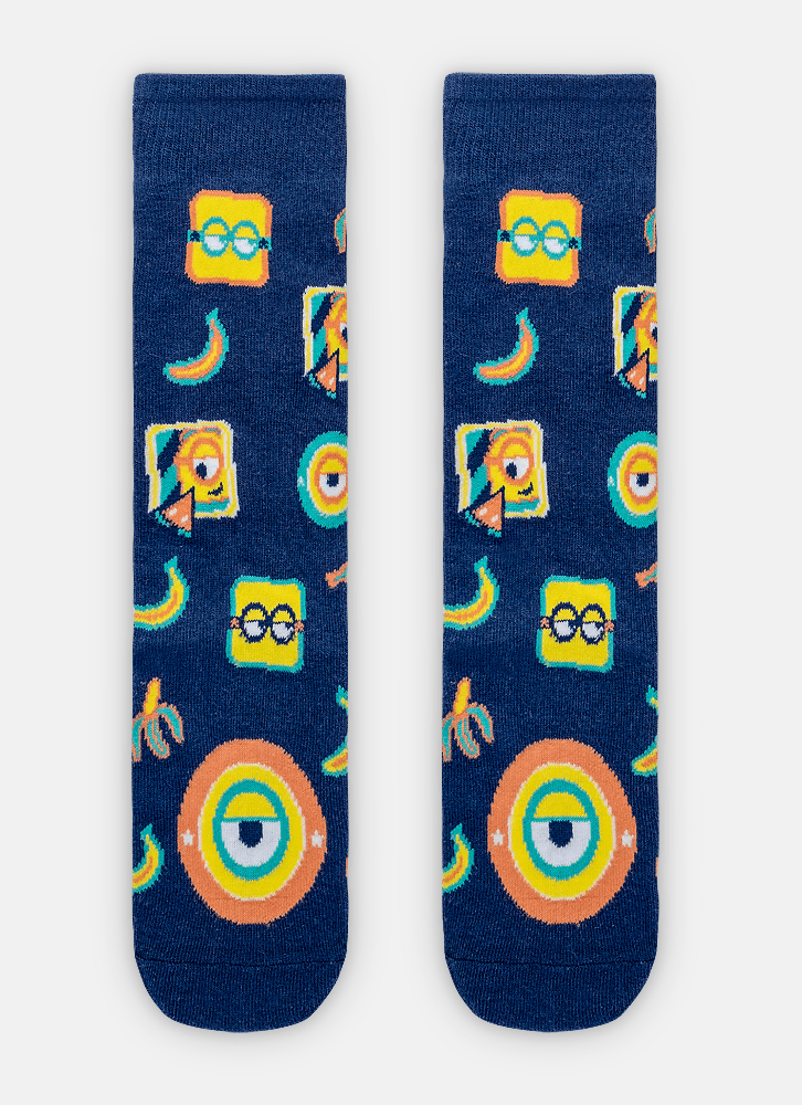 Meia-Cano-3-4-Unissex-Kids-Minions