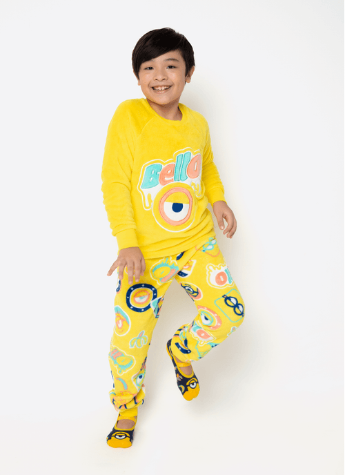 Pijama Manga Longa Soft Unissex Teen Minions