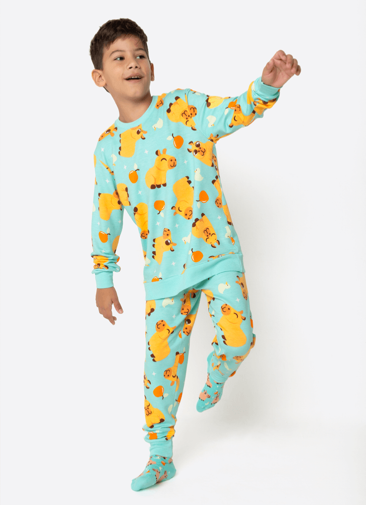 Pijama-Manga-Longa-Viscolycra-Unissex-Kids-Capivara-Vibes