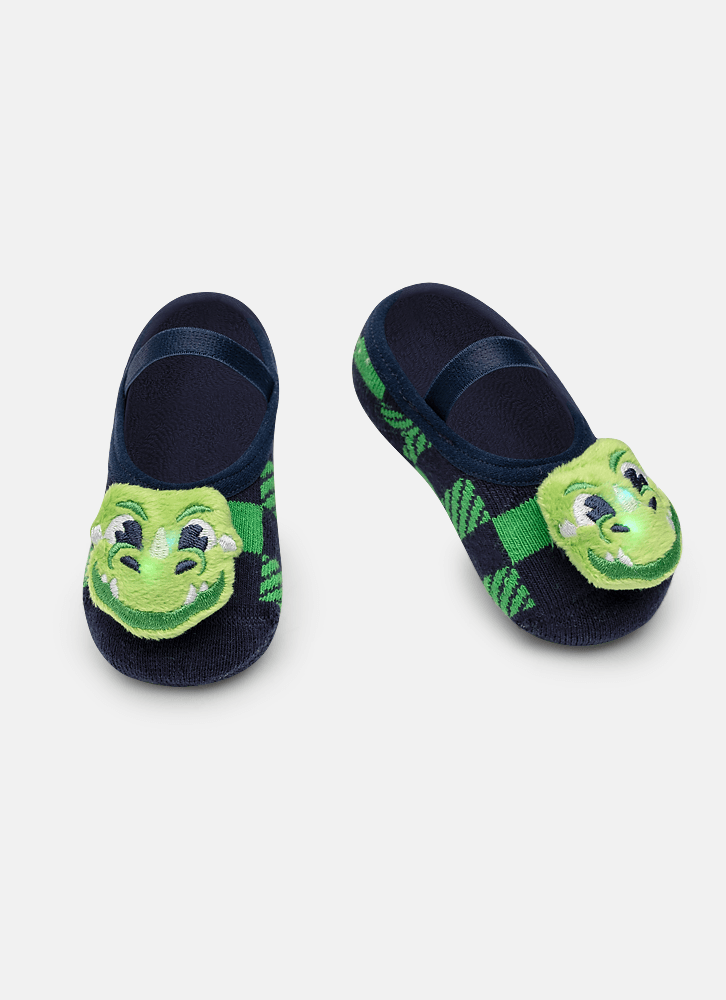 Meia-Sapatilha-Bebe-Menino-Com-Aplique-De-Led-Dragao-Camping