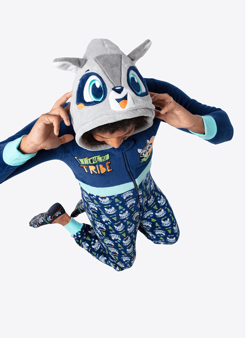 Macacão Manga Longa Soft Unissex Adulto Família Guaxinim