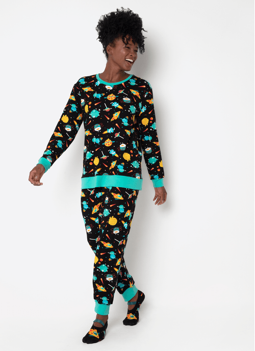 Pijama Manga Longa Ultra Visco Unissex Adulto Space Food