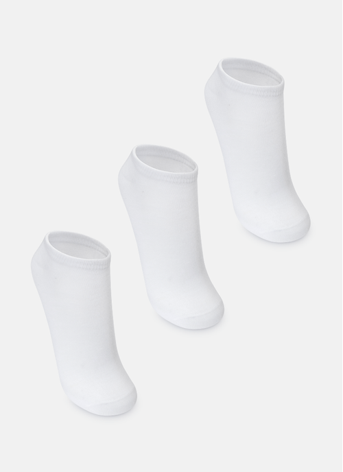 Kit com 3 Meias Sapatilha Adulto Unissex Branca