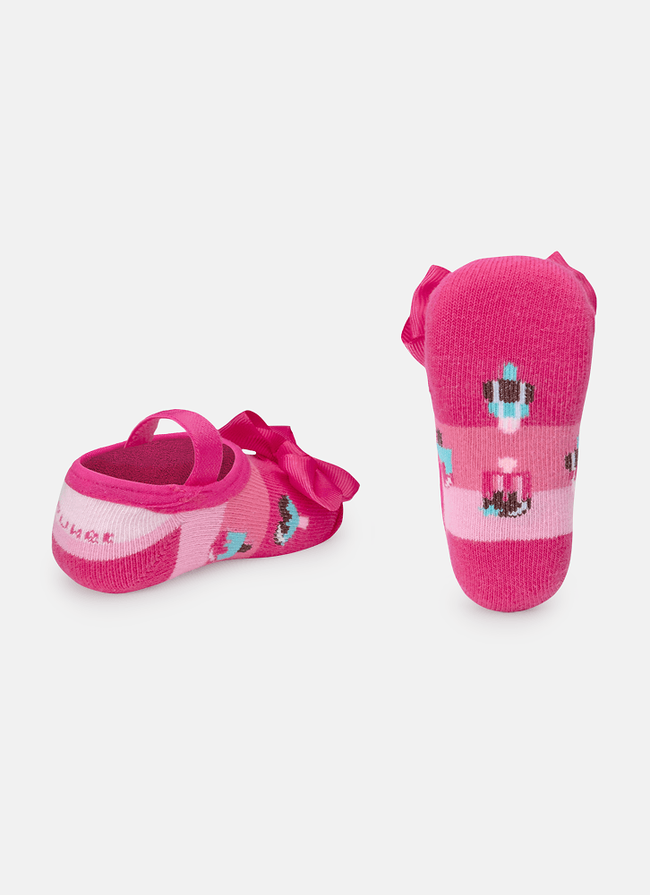 Meia-Sapatilha-Bebe-Menina-Sorvete-Com-Aplique-Laco