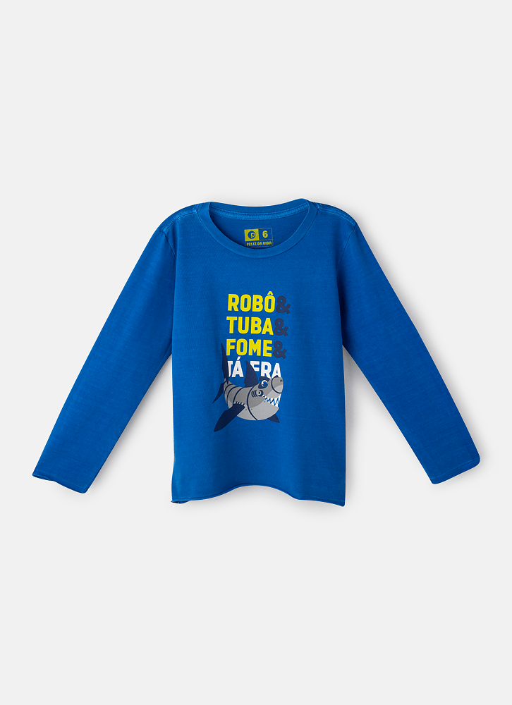 Camiseta-Manga-Longa-Algodao-Menino-Tubarao-Robo