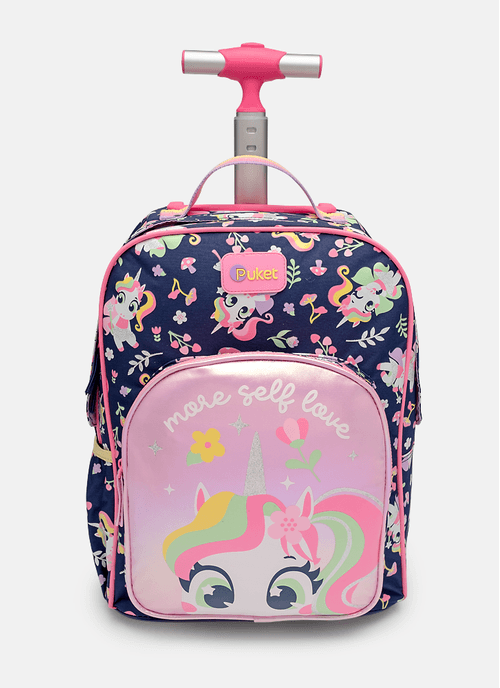 Mochila com Rodinha Menina Unicórnio Encantado
