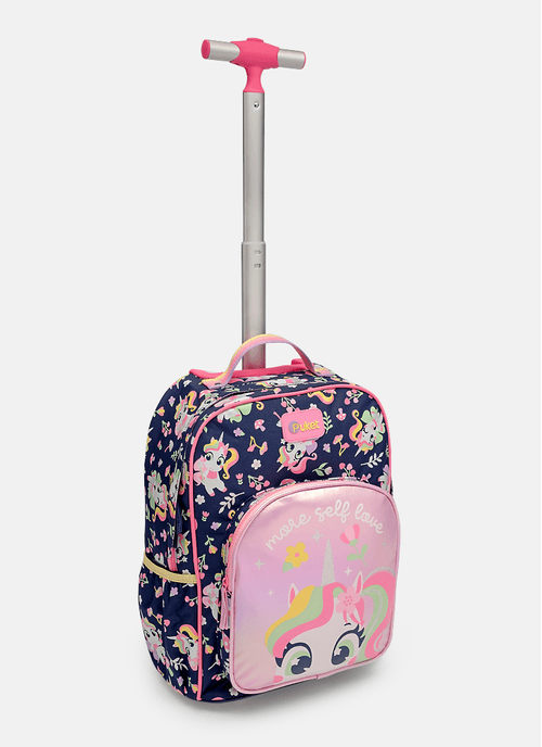 Mochila com Rodinha Menina Unicórnio Encantado