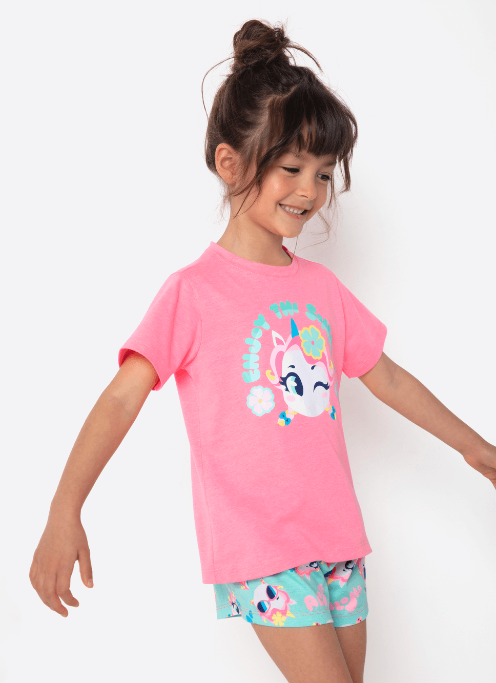 Pijama-Manga-Curta-Menina-Unicornio-Aloha