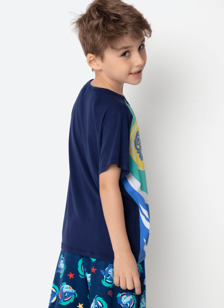 Pijama-Manga-Curta-Viscolycra-Menino-Tubarao-Aloha