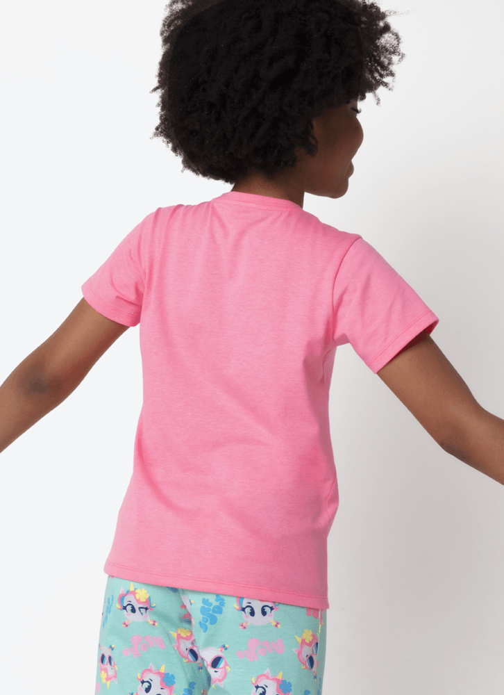 Pijama-Manga-Curta-Algodao-Menina-Teen-Unicornio-Aloha