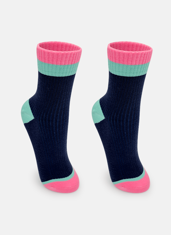 Meia-Soquete-Canelada-Feminina-Azul-Marinho