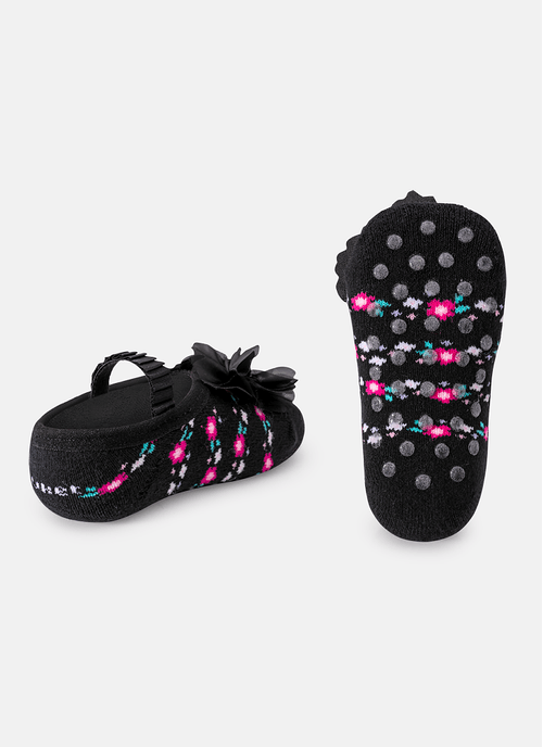 Meia Sapatilha Antiderrapante Bebê Menina Flores