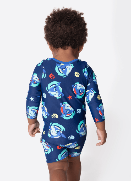 Macacão Bebê Menino Tubarão Aloha