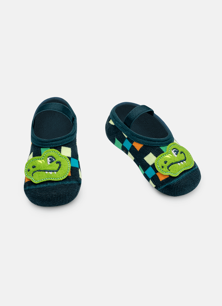 Meia-Sapatilha-Bebe-Menino-Aplique-Dino-Miami