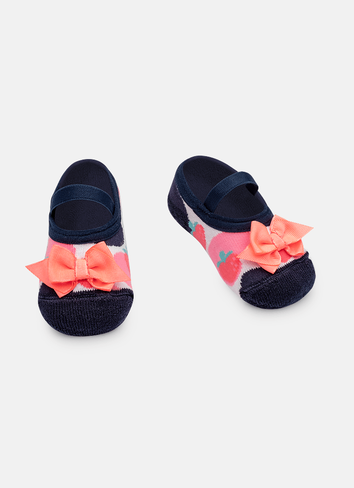 Meia-Sapatilha-Antiderrapante-Bebe-Menina-Aplique-Vaca-Romantica