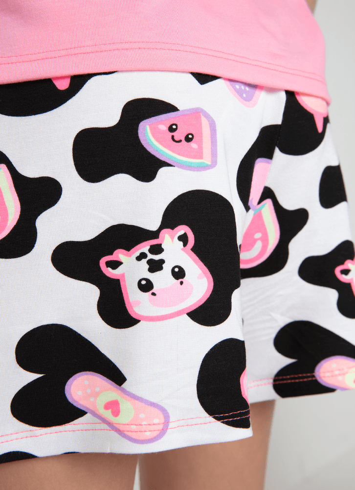 Pijama-Manga-Curta-Viscolycra-Menina-Teen-Vaca-Patches