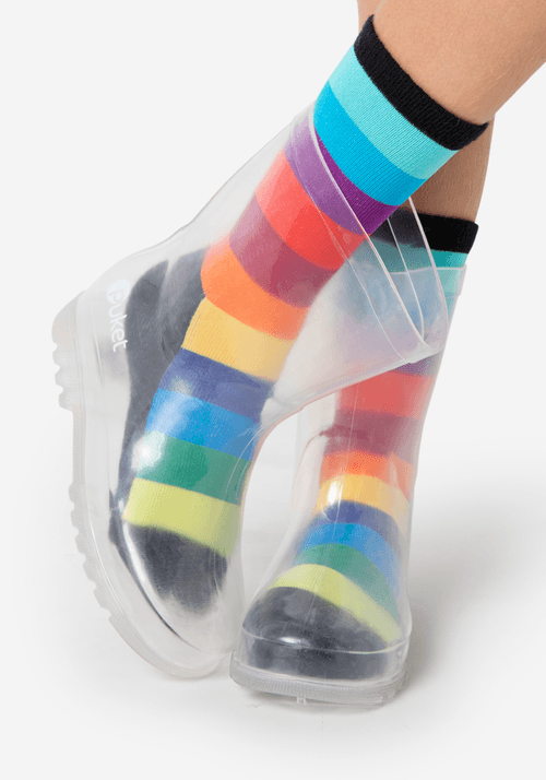 Galocha Transparente Unissex Kids Com LED