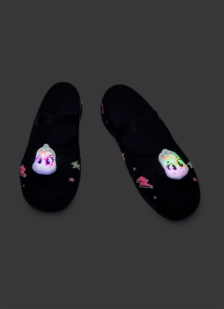 Meia-Sapatilha-Antiderrapante-Feminina-Unicornio-Music-Com-Led