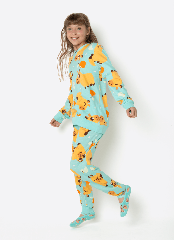 Pijama-Manga-Longa-Ultra-Visco-Unissex-Teen-Capivara-Vibes