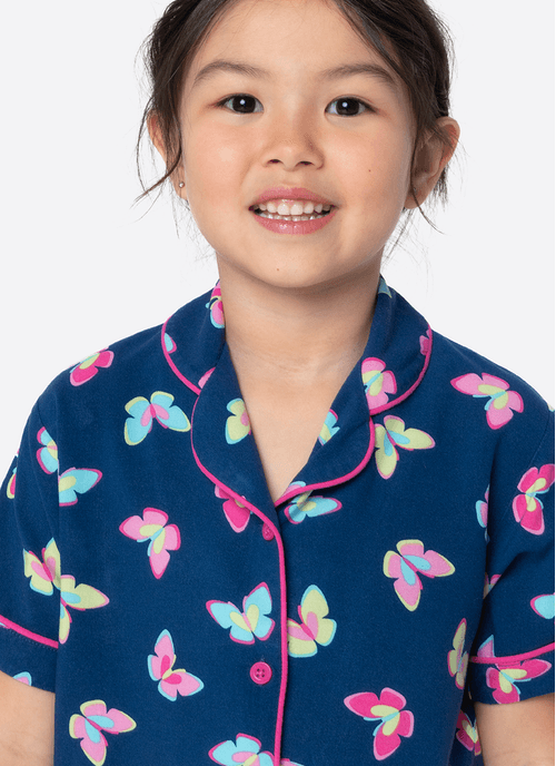 Pijama Manga Curta Viscose Menina Borboletas