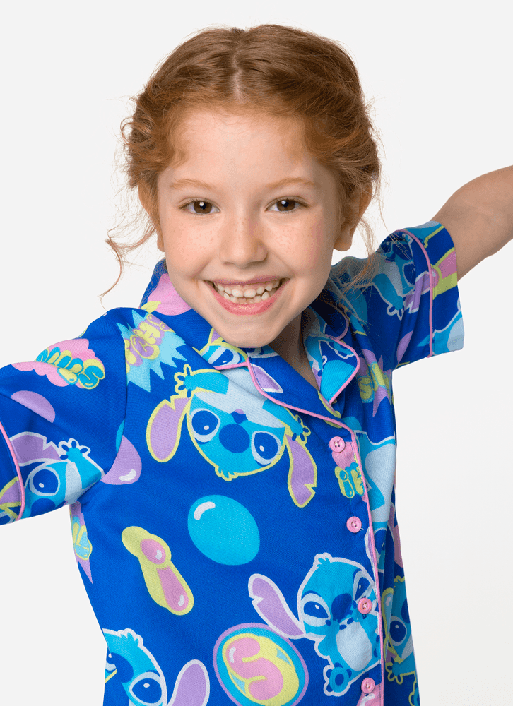 Pijama-Manga-Curta-Viscose-Menina-Stitch