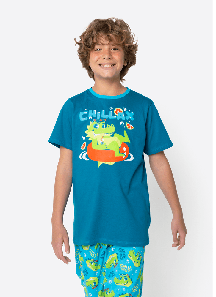Pijama-Manga-Curta-Algodao-Menino-Teen-Jacare-Relax