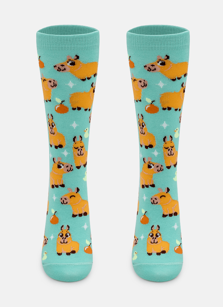 Meia-Cano-Longo-Unissex-Teen-Capivara-Vibes