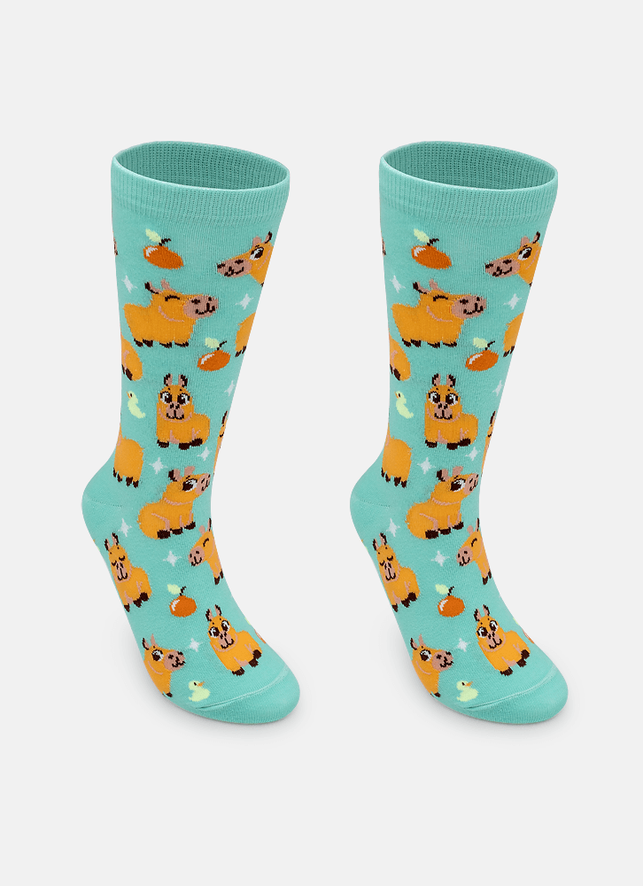 Meia-Cano-Longo-Unissex-Teen-Capivara-Vibes