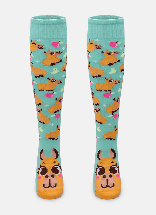 Meia Cano 3/4 Feminina Capivara Vibes