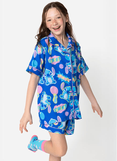 Pijama Manga Curta Viscose Menina Teen Stitch