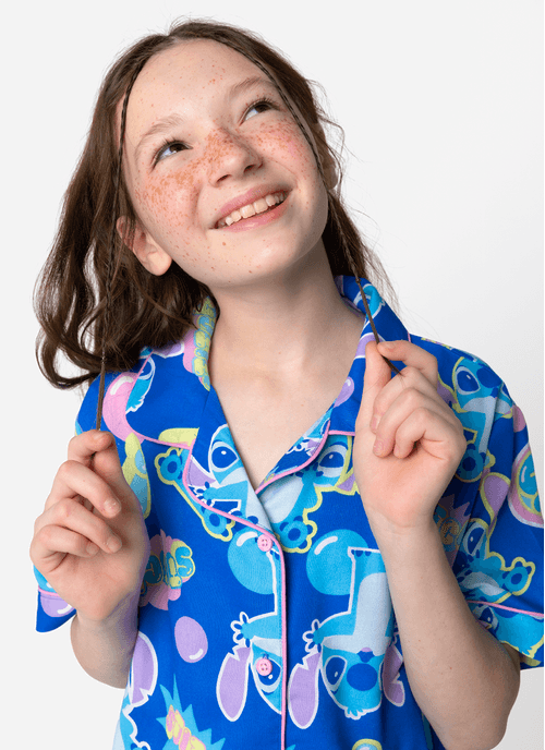 Pijama Manga Curta Viscose Menina Teen Stitch