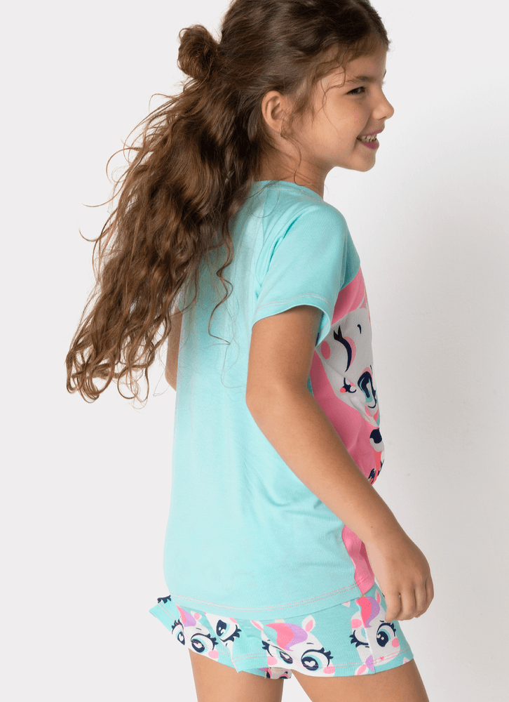 Pijama-Manga-Curta-Viscolycra-Menina-Multibichos