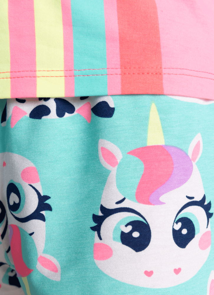 Pijama-Manga-Curta-Viscolycra-Menina-Multibichos