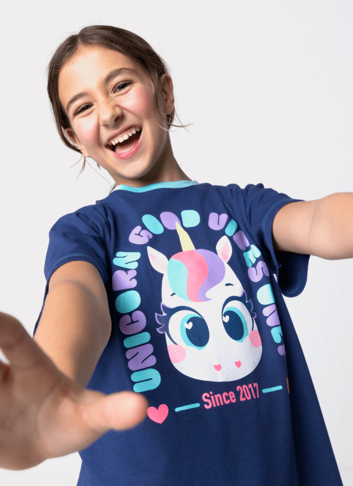 Pijama-Manga-Curta-Algodao-Menina-Teen-Unicornio