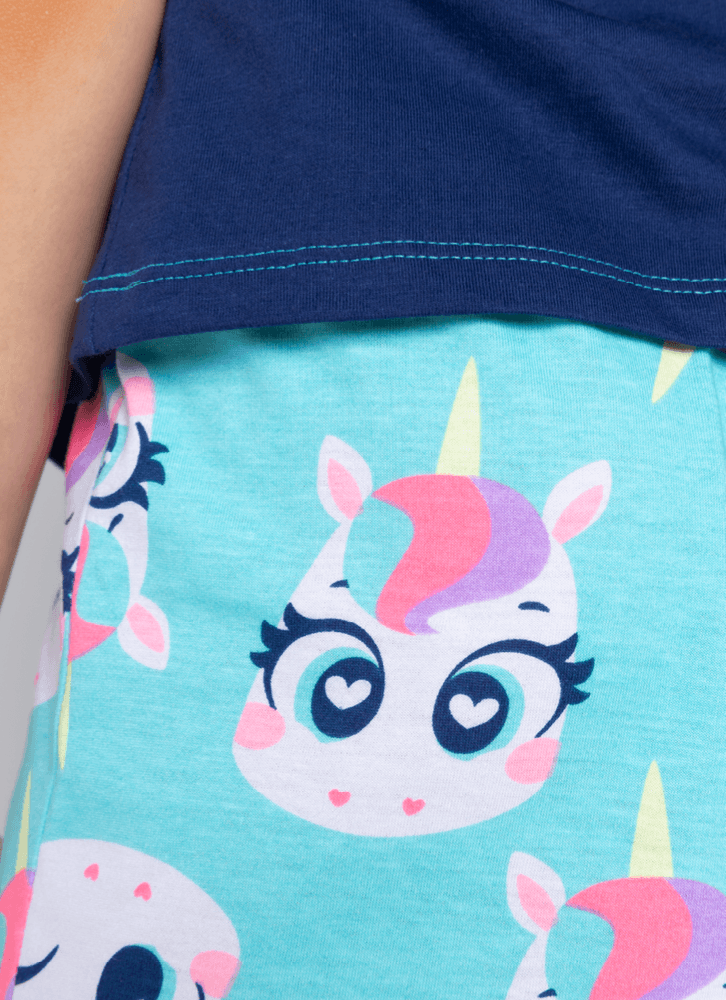 Pijama-Manga-Curta-Algodao-Menina-Teen-Unicornio