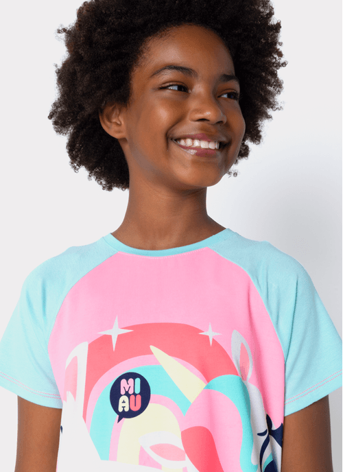 Camisola Manga Curta Viscolycra Menina Teen Multibichos