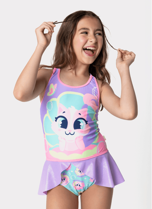 Maio Com Proteção Solar Menina Teen Gata Sereia